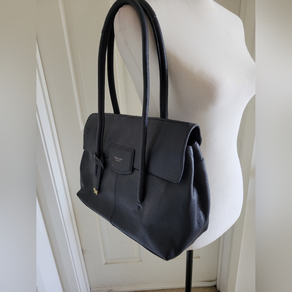 Radley London | NWOT Navy Blue Pebbled Leather Shoulder Bag - Picture 14 of 14